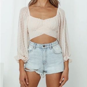 Hello Molly Sunset Swim Top in Nude